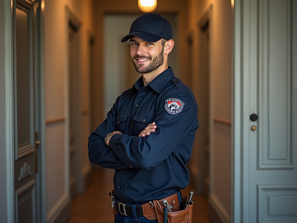 Serrurier professionnel à Paris tenant ses outils