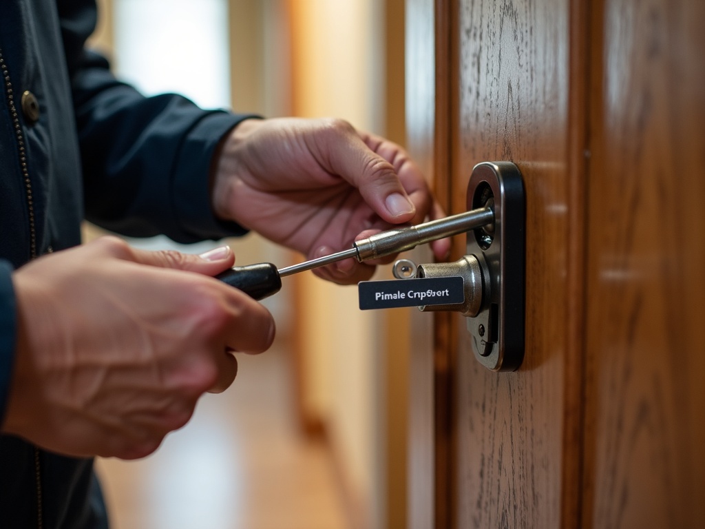 Locksmith opening a front door in Paris during an emergency callout
